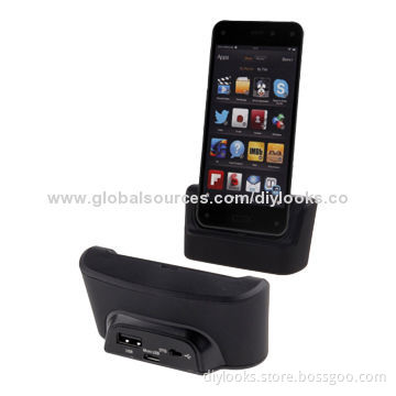 Desktop USB Sync Cable Cradle Station Dock Charger with OTG, for Amazon Kindle Fire PhoneNew